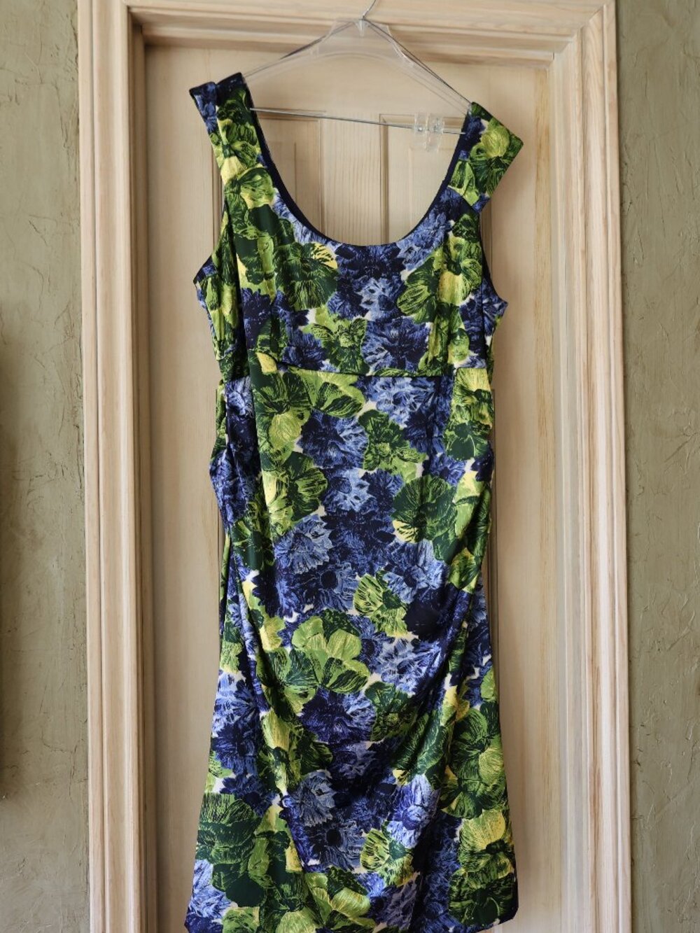 EUC London Times Woman Blue Green Cocktail Dress Size 22W
